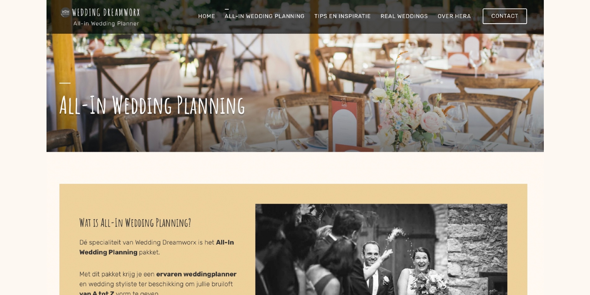 website preview weddingdreamworx.be